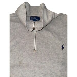 Polo Ralph Lauren Mens 4XLT Heather Gray Quarter Zip Pullover Pony Logo Tall